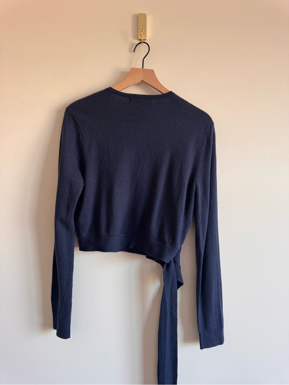 Hill House | 100% Merino Wool Navy Ballet Wrap Sweater ~ New w/ Tags Large - Picture 7 of 7